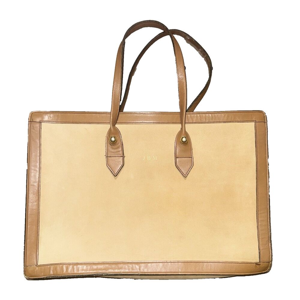 Vintage Michael Scott Canvas & Leather Monogram Tote Bag – Scot A Lope